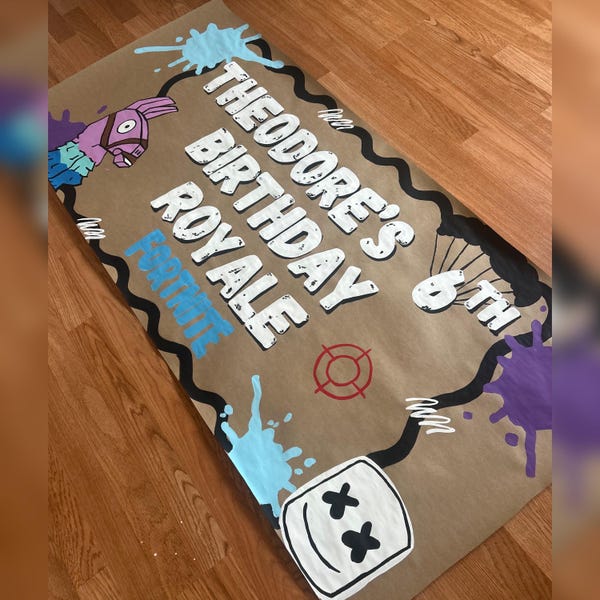 Royale Birthday Banner HAND PAINTED