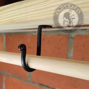 Schmied geschmiedet Unter Thekenhaken, handgeschmiedeter Haken, Regaleisenhaken, Eisenstahlhaken, geschmiedeter Möbelgriff, dekoratives DIY