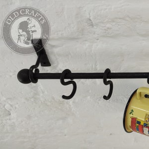 Hand Forged Pot Rack, Rustic Wall Mounted Kitchen Hook Holder, Wrought ...