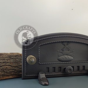 Free Standing Bread Oven Door, Black Oven Door, Smokehouse Door with Ornament, Cast Iron Fire Door, Fireplace Door, Garden Stoves Pizza Door