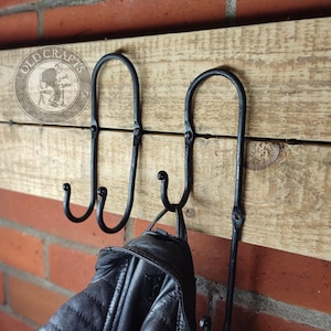 Doppel Schmied geschmiedet Kleiderhaken, Wand befestigter Eisenhaken, Kleiderhaken, Stahlhaken, Stahlhaken, Kleiderhaken, Handtuchhalter, Twisted, DIY