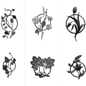Decorative Wrought Panel, Wicket Cast Iron Rosette, Entry Gate Decor, Hardware for Gates and Railings, Decorative Gate Rosette, Village Gate