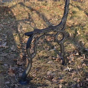 Heavy Outdoor Park Bench Leg Set, Antique Victorian Style Cast Iron Bench Legs, Ornamental Bench Leg, Unique Bench Leg Set, Park Bench