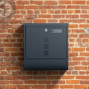 Letter Box with a Newspaper Holder, Wall Mounted Mailbox, Minimalist Mailbox, Modern Letterbox, Anthracite  Mailbox, Simple Elegant Mailbox