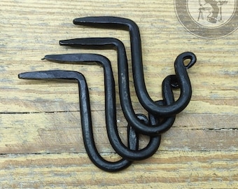 Blacksmith Forged Nail Hook, Hand Forged Hammered Hook, Nail iron Hook, Iron Steel Hook, Forged Furniture Handle, Decorative DIY