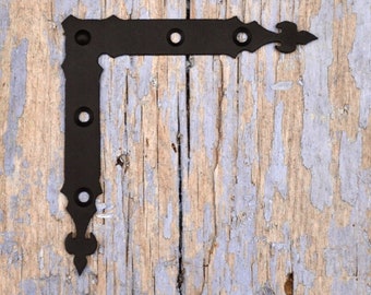 House Garage Barn Door Decorative Hardware Set, Forged Decorative Corner, Farmhouse Decor, Vintage Handmade Rustic Ornamental, Corner Braces