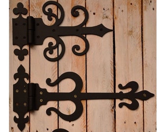 Ornamental Cast Iron Rustic Door Hinges, Hinge for Barn Doors, Farmhouse Gates Hinges, Ornamental Hinges, Chest Hinges, Blacksmith Hinges