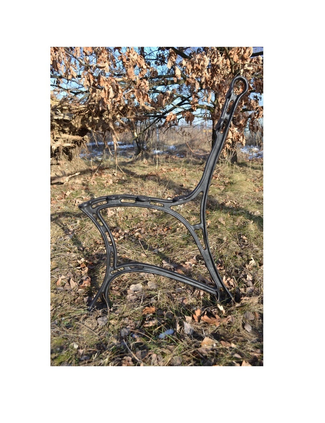 Heavy Outdoor Park Bench Leg Set, Antique Victorian Style Cast Iron