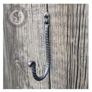L M Schmiede geschmiedete Kleiderhaken, an der Wand befestigter Eisenhaken, Kleiderhaken, Stahlhaken, Stahlhaken, Kleiderhaken, Handtuchhalter, gedreht, DIY