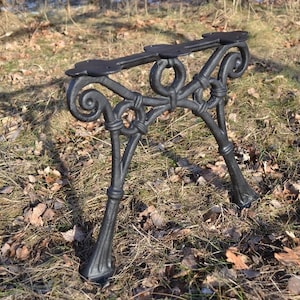 Pair of Ornamental Cast Iron Bench Legs, Bench without Backrest, Iron Base of the Bench, Countryside Bench, Park Bench, Antique Bench Leg