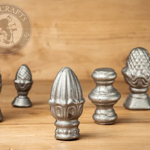 Cono per recinzione decorativa in ghisa, cono decorativo in acciaio fuso forgiato, elementi ornamentali per recinzioni in ferro saldato, cancello battuto, elemento decorativo in ghisa