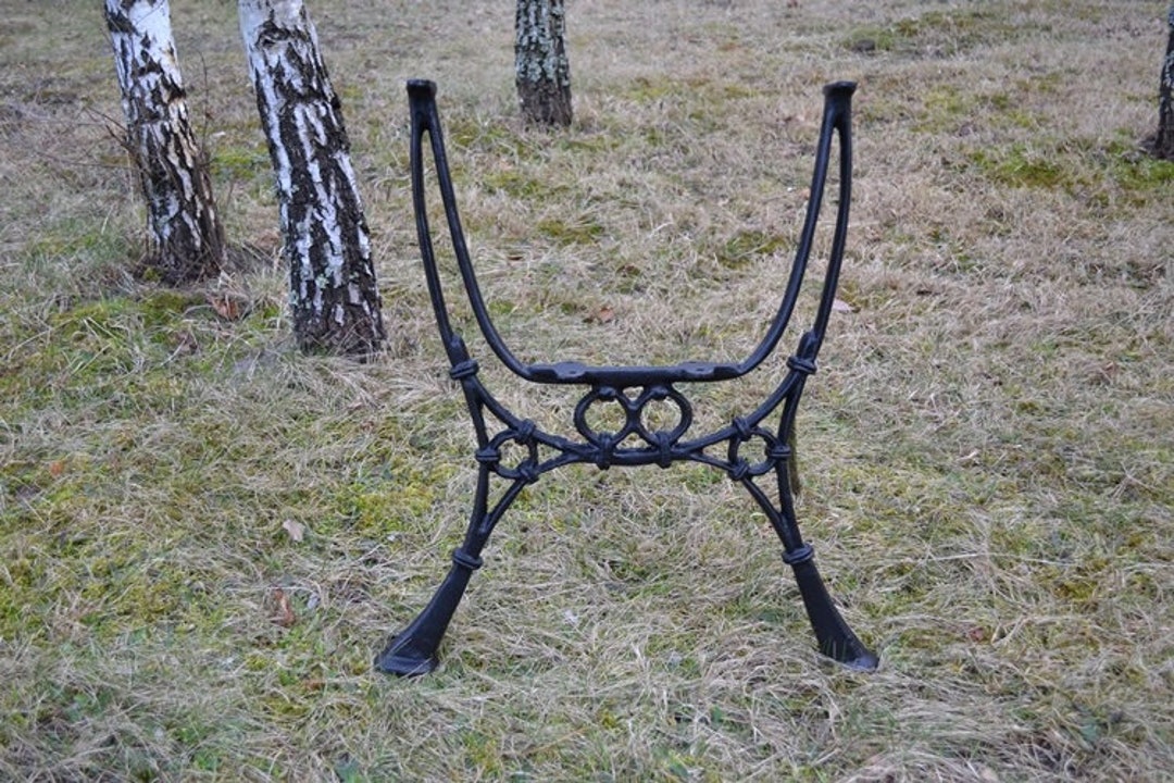 24.4in Pair of Cast Iron Table Ends, Rustic Table Bases, Iron Furniture