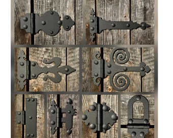 Handgeschmiedetes dekoratives Scharnier, Scharnier für Scheunentore, Bauernhaustore, Möbelzierscharniere, Truhenscharniere, Schmiedescharniere DIY