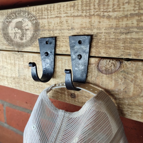 Handmade Black Iron Wooden Wall Hooks