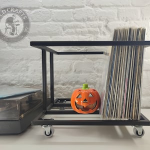 LP Storage Crate, Album Rack, LP Record Box with Wheels, Vinyl Container, LP Records Rack, Vinyl Display, Hand-made Vinyl Record Storage