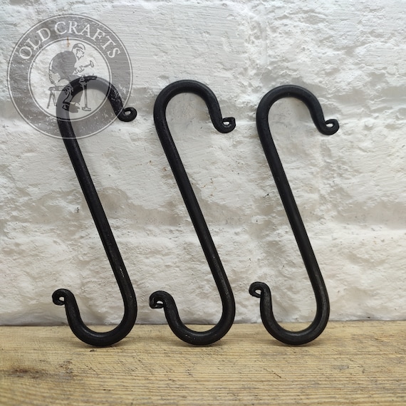 Pack of 3 S Hooks, Hand Forge S Hook, 6in 9in 12in Inch Wrought