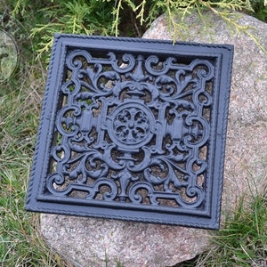 Black Vent Cover, Cast Iron Vent Cover, Air Return Grille, Vent Grille, Openwork Air Wall Cover, Wall Vent Cover, Vintage Vent Cover,  Decor