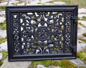 Cast Iron Openwork Door, Air Return Grille, Vent Cover, Cast Iron Vent Cover, Rectangular Ventilation Grille, Air Return Grille, Vent Plate