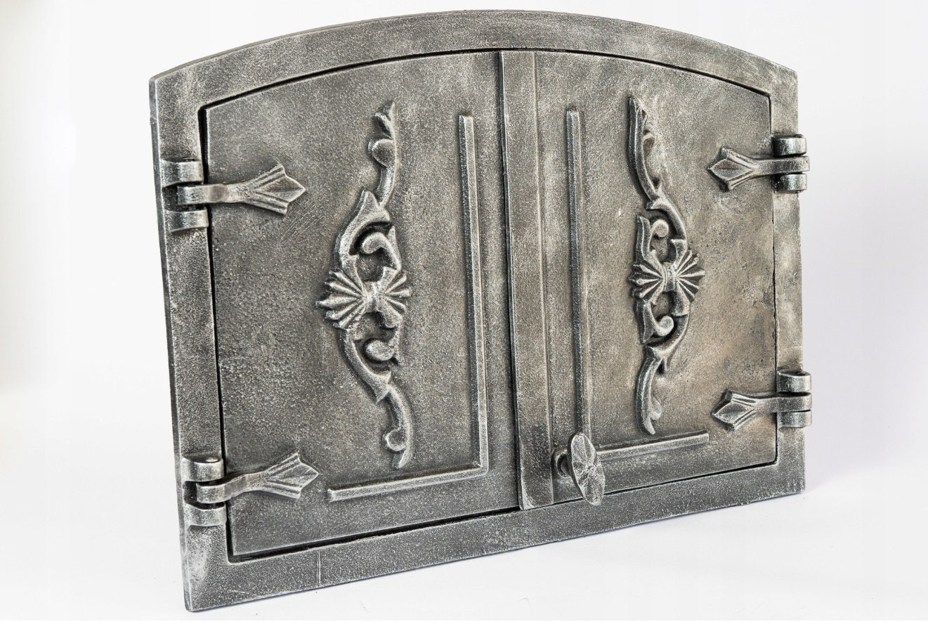 Wood Burning Stove Door, Fireplace Double Door, Cast Iron Stove Door, Cast Iron Fireplace Door, Arched Fireplace Door, Metal Door, BBQ Door