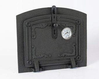 Black Cast Iron Premium Fire Door 12''x14.5'', Bread Oven Door,  Fireplace Inspection Door, Black Fireplace Door, Smokehouse Door, Oven Door