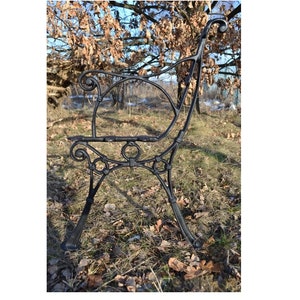 Antique Vintage Victorian Style Cast Iron Bench Legs, Ornate Intricate Metal Bench Leg, Unique Heavy Industrial Outdoor Park Bench Leg Set