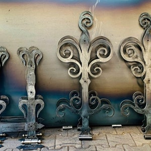 Gothic Style Fleur Style Saxon Style Decorative Iron Steel Gate Church Door Hinge Front Antique Rustic Priory Style Door Hinge Wrought Hinge