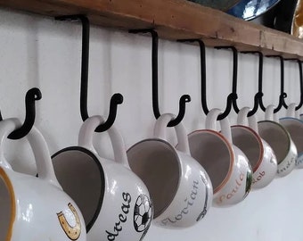 Forged Under Counter Hook, Blacksmith Hand Forged Hook, Shelf Iron Hook, Iron Steel Hook, Forged Furniture Handle, Decorative Hook, Cup Hook