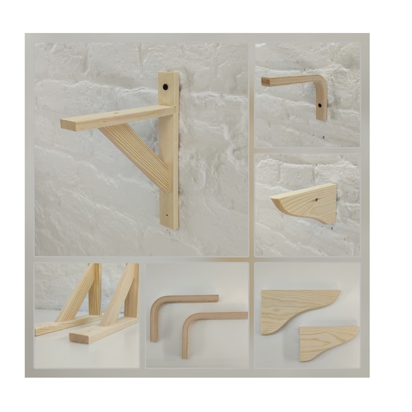 Wood Shelf Brackets Etsy