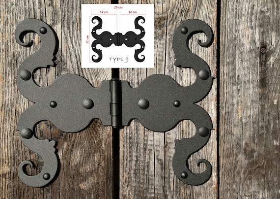 Hand Forged Decorative Hinge, Hinge for Barn Doors, Farmhouse Gates Hinges,  Furniture Ornamental Hinges, Chest Hinges, Blacksmith Hinges DIY 