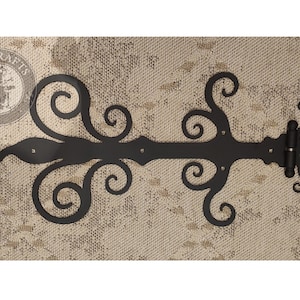 Large Gate Hinge, Gothic Style Decorative Iron Steel Gate Church Door Hinge Front Antique Rustic Priory Style Door Hinge Wrought Hinge
