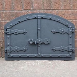 52.5 x 35.4 cm Cast Iron Fire Door, Clay Bread Oven Door, Pizza Stove Door, Bread Oven Door, Arched Cast Iron Doors, Pizza Place Door