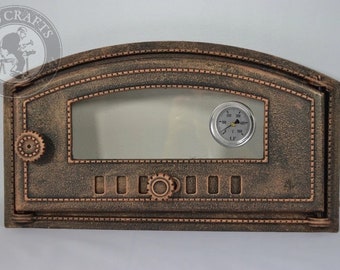 Copper Stove Door with Glass, Outdoor Kitchen Oven, Wood Stove Door, Arched Metal Door, Arched Fireplace Door, 6 Colors, Fire Stoves, BBQ