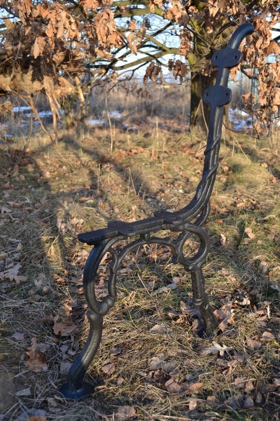 Heavy Outdoor Park Bench Leg Set, Antique Victorian Style Cast Iron