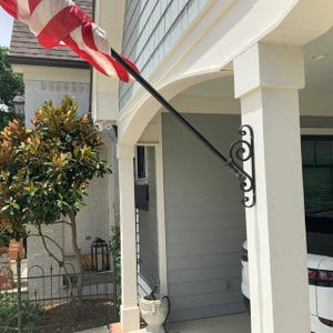 Iron Black Flag Holder, Flag pole holder, Wall Mounted Flag Holder, Handmade Holder, Flag Support, Independence Day, Triple Flag Holder