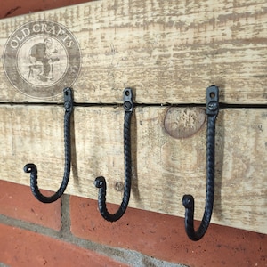 Set von 3 Schmiede TWISTED geschmiedeten Kleiderhaken, Wand montierter Eisenhaken, Kleiderhaken, Stahlhaken, Eisenhaken, Kleiderhaken, Handtuchhalter, DIY