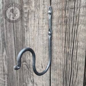 Hook for Hanging Flowers Pots, S Shaped Hooks, XL Steel Hook, Hand Forged Flower Wrought Iron, Hangers, Rustic Blacksmith Metal Hook, DIY