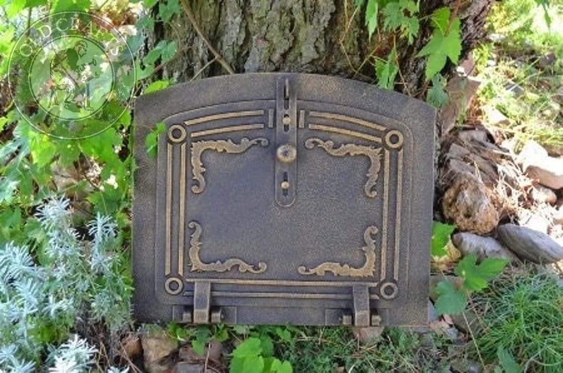 Gusseisen Holz Ofentür, gewölbte Ofentür, Kamin, Feuerstelle, Grillstelle, Kamintür, Gusseisen Räucherhaus Tür, gewölbte Metalltür
