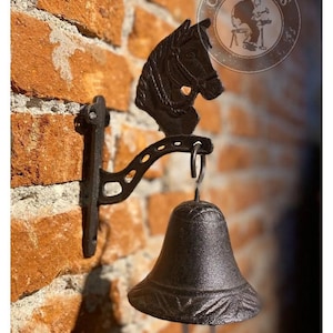 Welcome Door Bell, Bell with a Horse, Antique Home Decor, Wall Ring Bell, Cast Iron Wall Bell, Cast Iron Doorbell, Hanging Door Bell, Loft