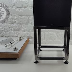 Black Speaker Stands Set Made Upon Order, JBL, Dali, Bose, Klipsch, Bang Olufsen, Wharfedale, KLH, Dutch & Dutch, Audio Custom Stands, Base