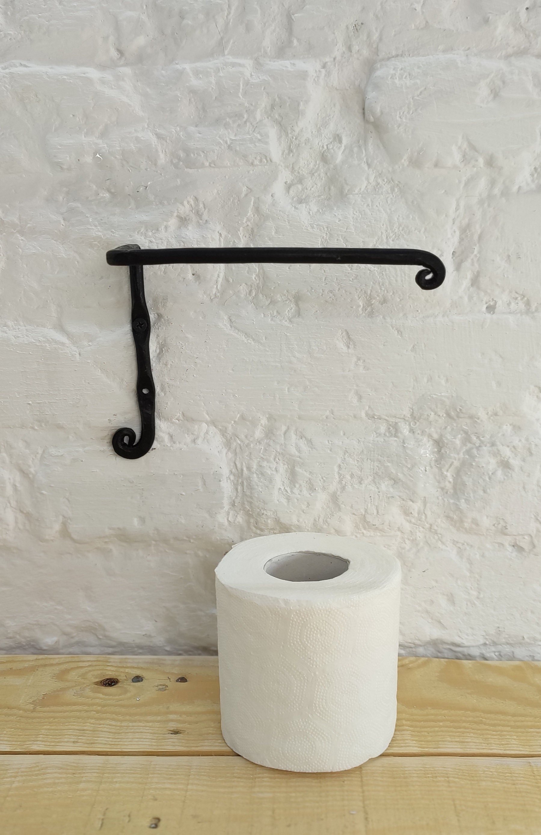 Hand Forged Toilet Roll Holder Wrought Iron Wc Paper Holder Rustic