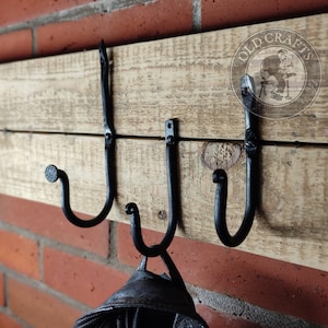 3 types of XL size blacksmith forged coat hooks hook, Wall mounted iron hook, Nail, Steel hook, Iron hooks, Coat hook, Hanger, Hand forged