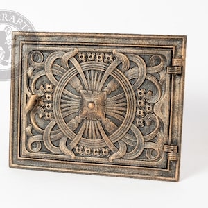 Handcrafted Cast Iron Door, Stove Door, Ornate Metalwork Detail, Cooper Wood Stove Door, Fireplace Door, Iron Oven Door, Firepit Door, DIY