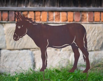 Rusty Donkey, Garden Donkey, Metal Donkey,  Rusty Cow, Art Garden Decor, Metal Goose, Basset, Animals Art Farmhouse, Garden Stake Animals