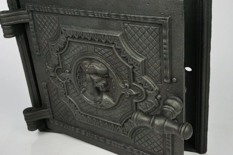 Antique Iron Door Iron Stove Door Cast Iron Openwork Oven Etsy