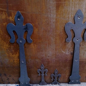 Vintage Victorian Style Cast Iron Floral Door Gate Hand Forged Dummy Hinge, Decorative Hinge, Faux Fake Hinge, Strap Hinge, Farmhouse Gates,