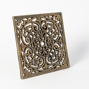 Gold Vent Cover, Rustic 22.5 x 22.5 Cm Vent Grid, Cast Iron Square Vent Grille, Air Return Grilles, Vent Grille, Rustic Vintage Vent Grille
