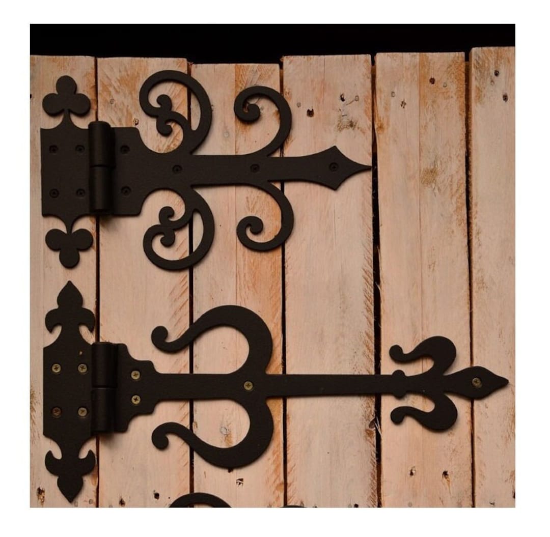 Ornamental Cast Iron Rustic Door Hinges, Hinge for Barn Doors