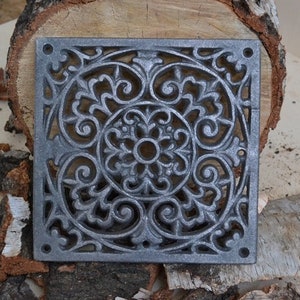Cast iron Square Ventilation Grille 22,5 x 22,5, Air Return Grilles, Ventilation Grille, Vent Plate Cover, Rustic Antique Ventilation Grille