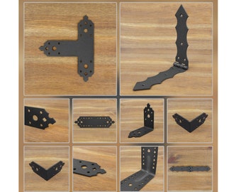 Decorative Connectors T L 90deg Corner Bracket, Table Edge Strap, Timber Beam Corner Protector Connector, Industrial Furniture Decor Strap