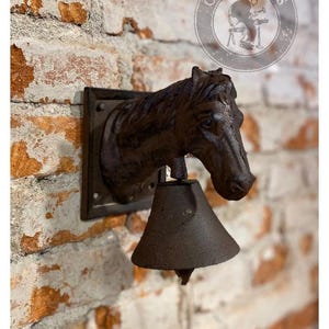 Retro Door Bell, Welcome Bell with Horse Head, Antique Home Decor, Wall Ring Bell, Cast Iron Wall Bell, Doorbell, Hanging Door Bell, Retro